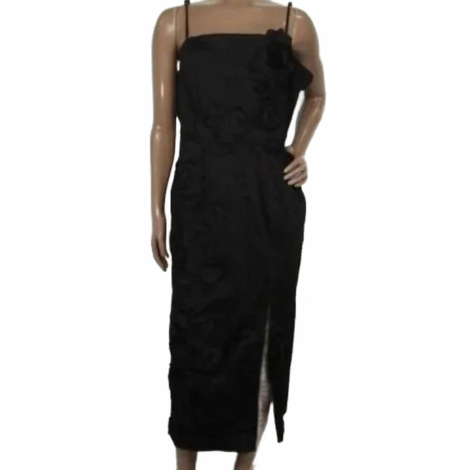 New Bhldn Women's 3d Floral Column Midi Dress In Black